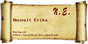 Neuvelt Erika névjegykártya